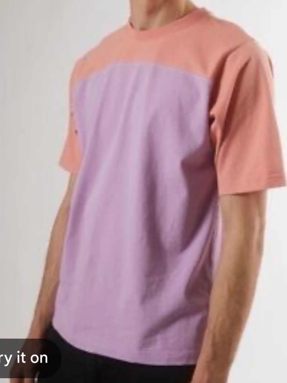 BDG urban outfitters purple peach two tone colorblock tee tshirt size M